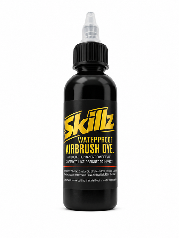 Skillz Waterproof Airbrush Dye – Professional Barber Enhancement Color black